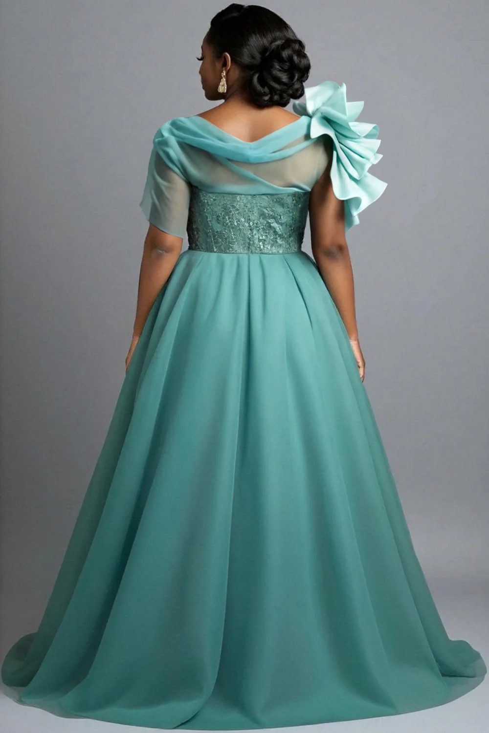 Плюс размер формальные шалфейно-зеленые - Фотография_4