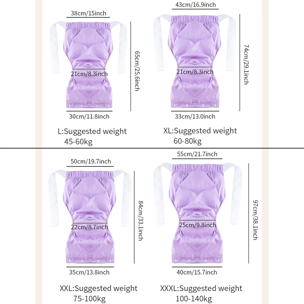 Моющиеся многоразовые тканевые подгузники для взрослых с вырезами - Фотография_3