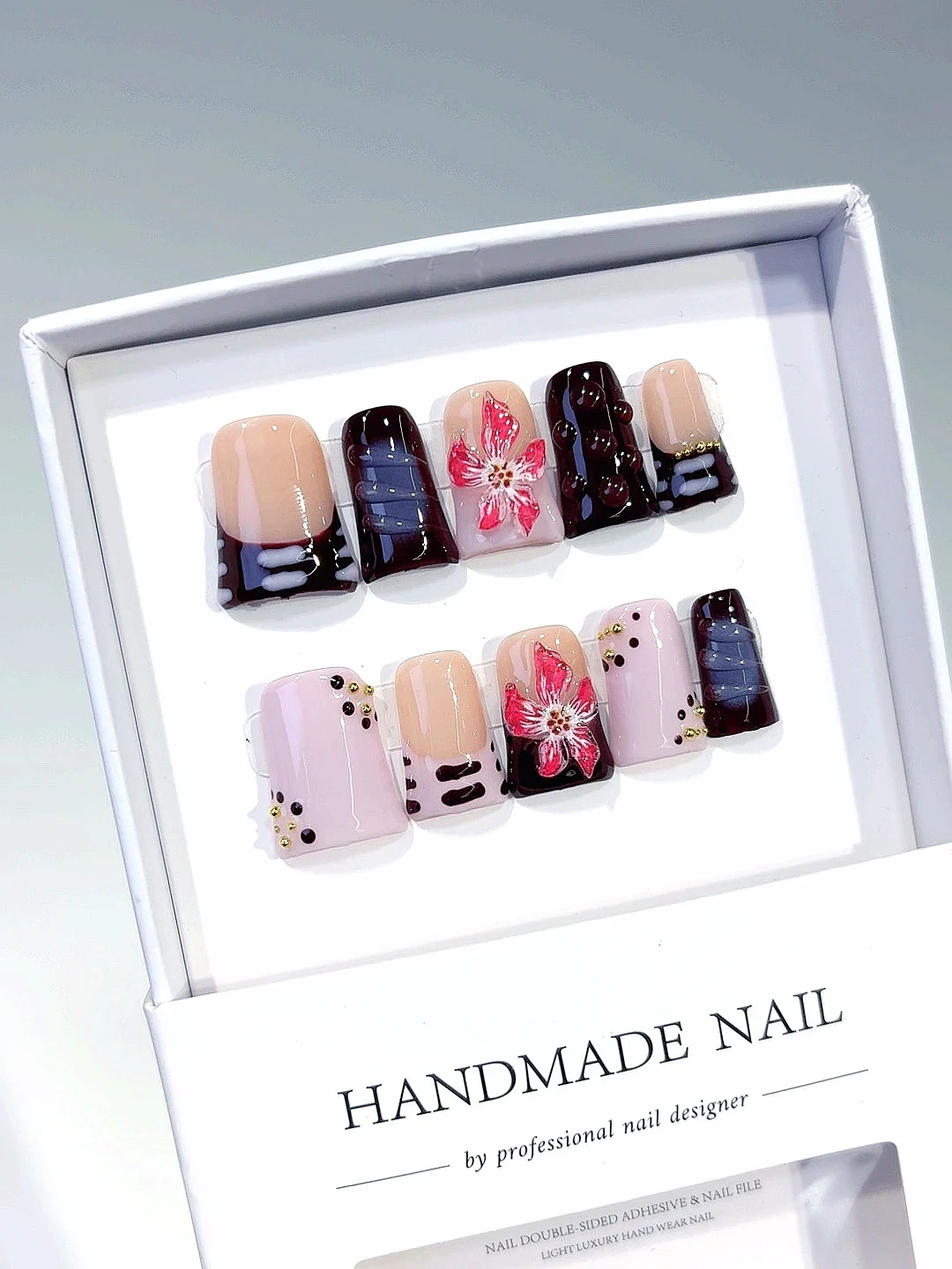 Розовый бордовый 3d цветочный горошек - Фотография_5