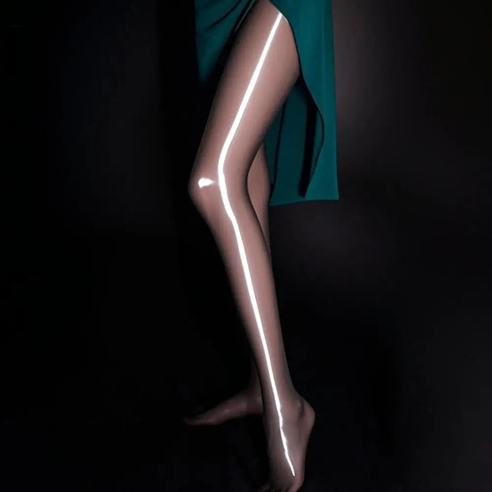 Горячие масляные блестящие чулки с высокой талией - Фотография_2