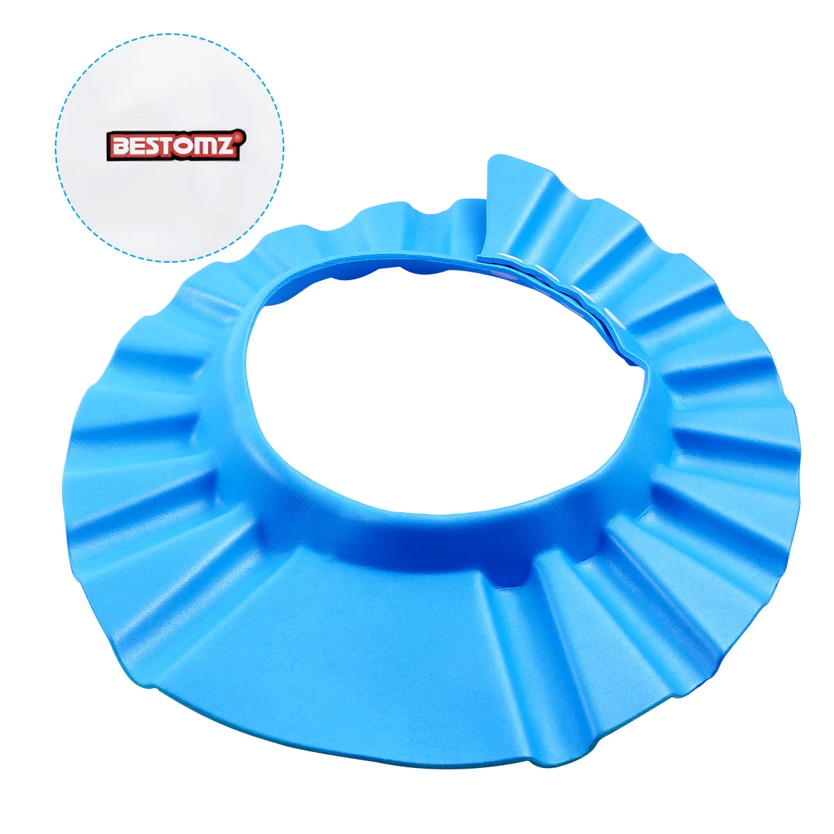 Регулируемая темно-синяя детская шапочка для душа - Фотография_3