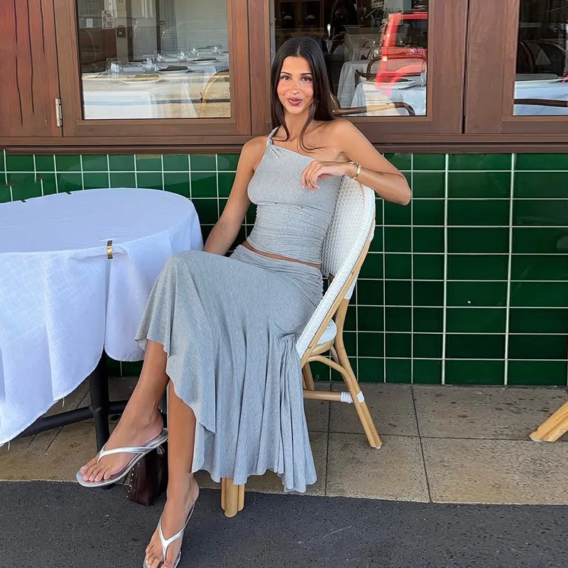 Tornova плиссированный костюм с длинной юбкой и высокой талией - Фотография_5