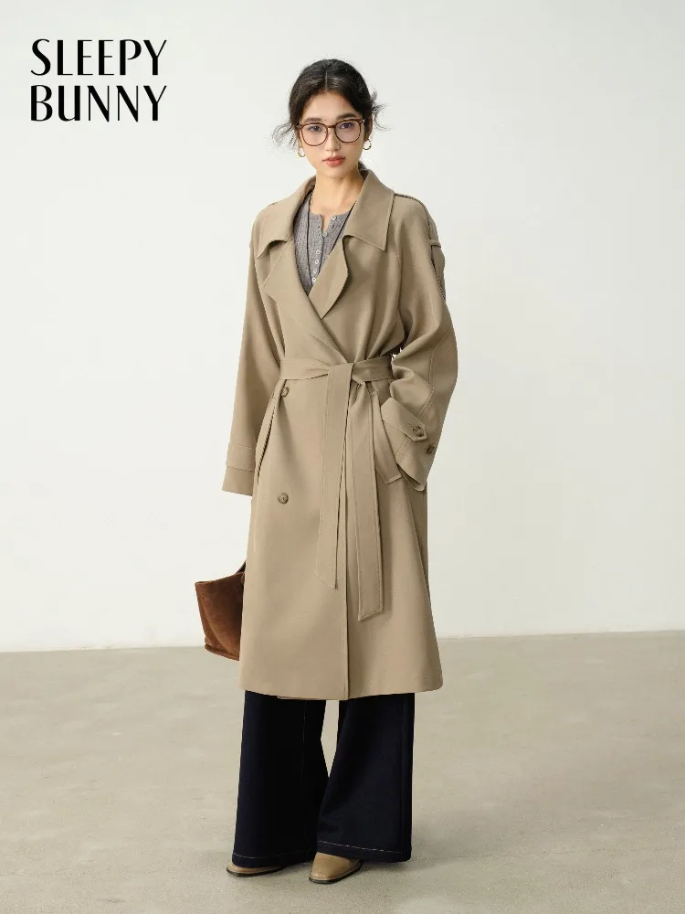 Осенний двубортный тренч для женщин