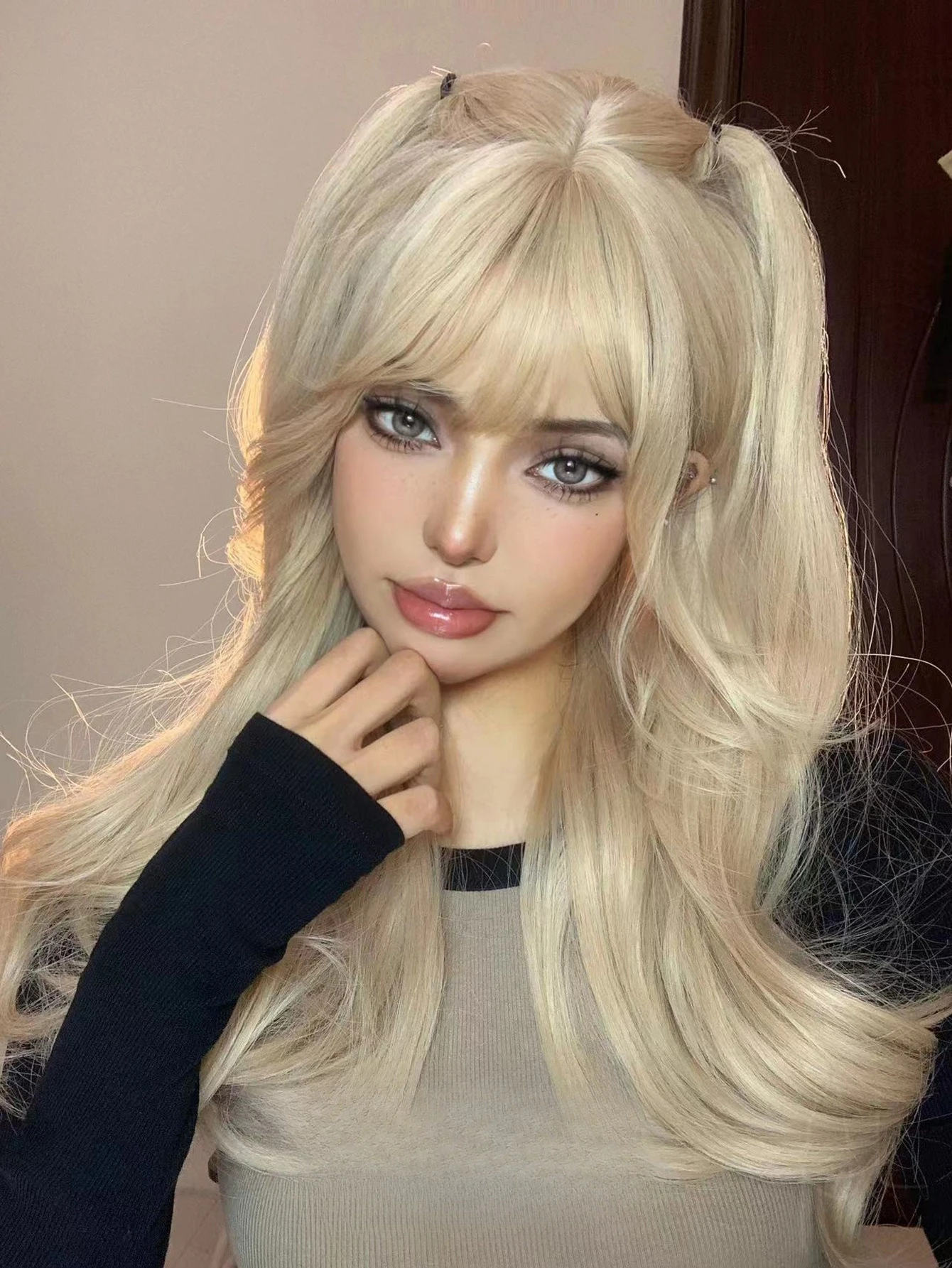 Парик женский, длинные вьющиеся волосы