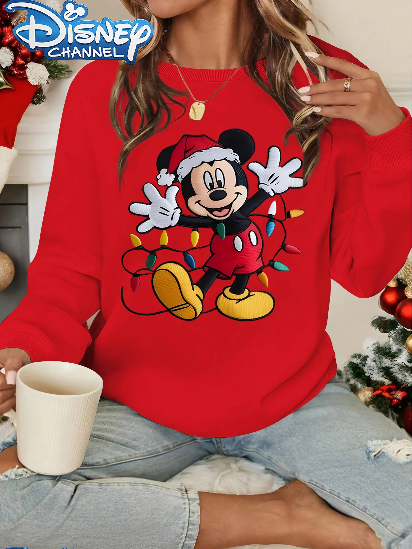 Женский рождественский пуловер с микки маусом диснея - Фотография_2