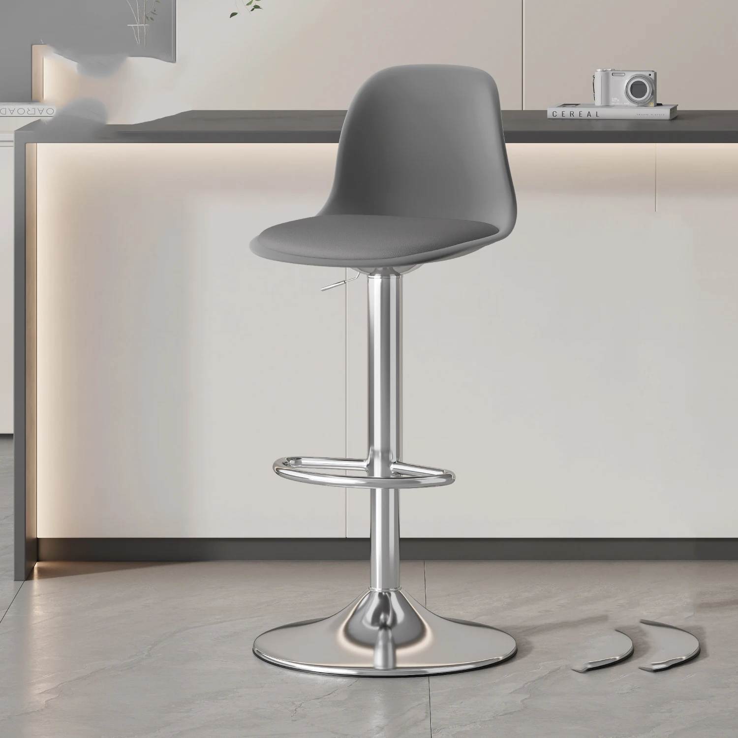 Металлические поворотные барные стулья - Фотография_5