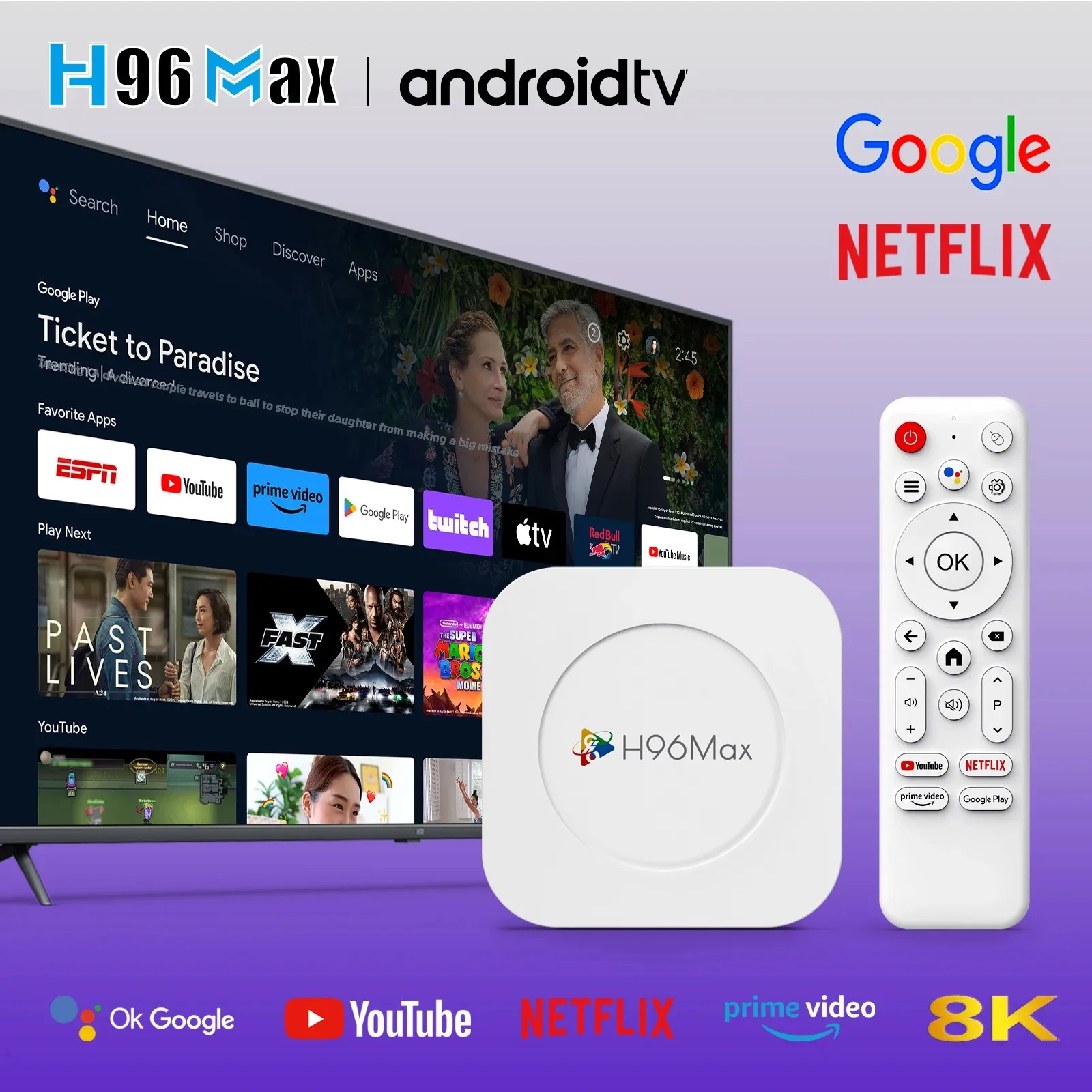 H96max m1 plus rk3528 тв-приставка smart tv box android 14