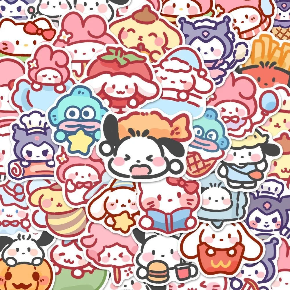 Наклейки sanrio с героями мультфильмов