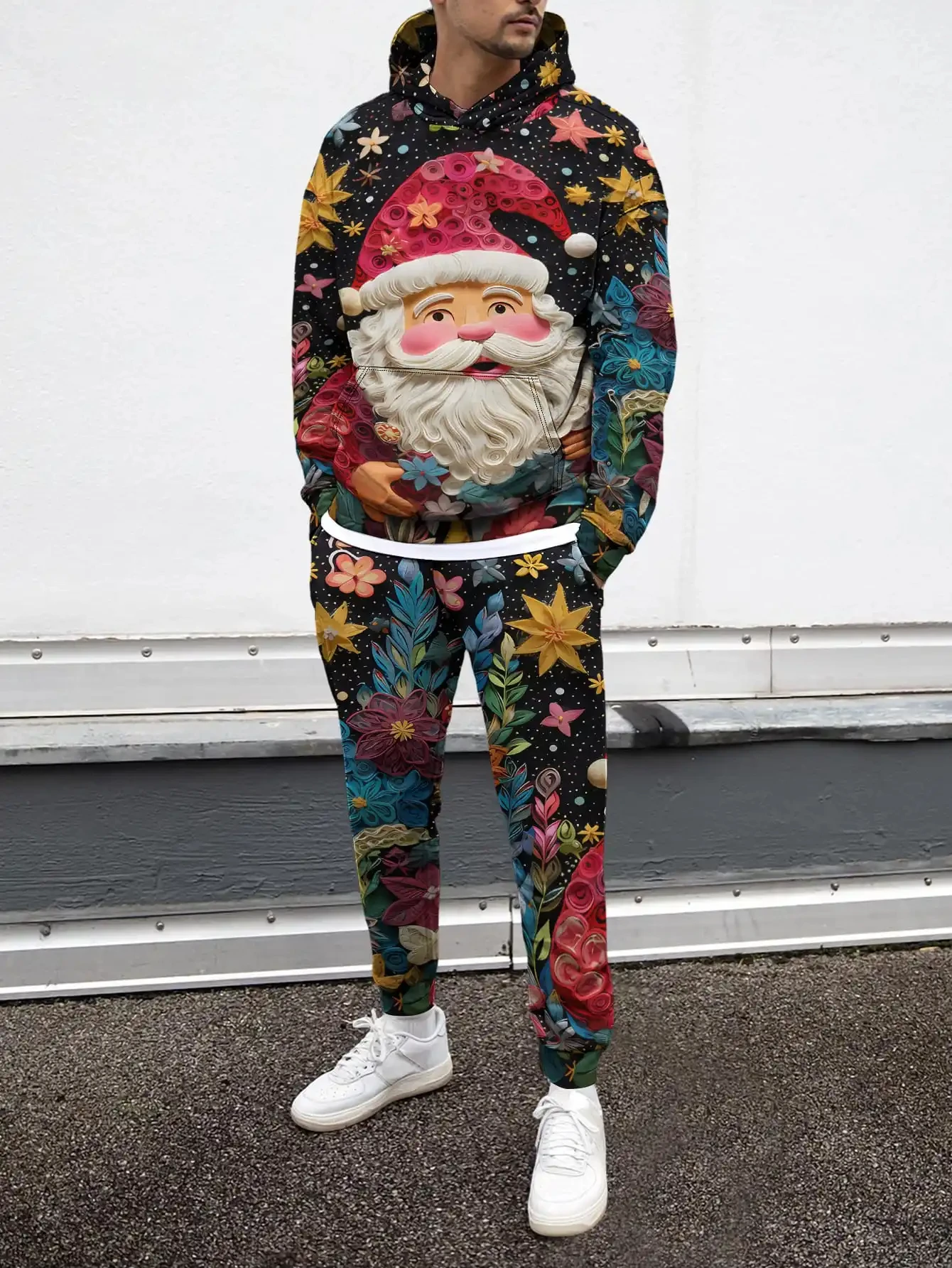 Мужские рождественские толстовки с 3d принтом