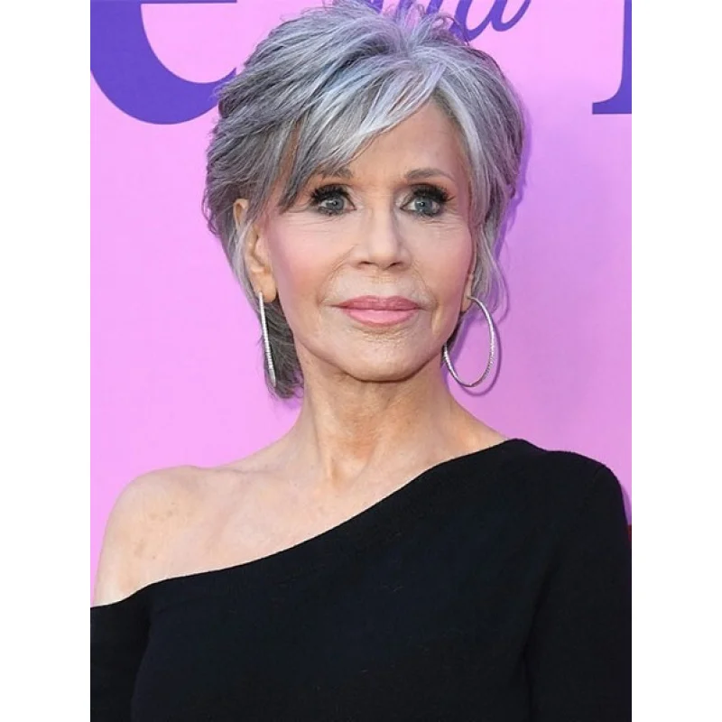 Jane fonda короткие серебристо-серые
