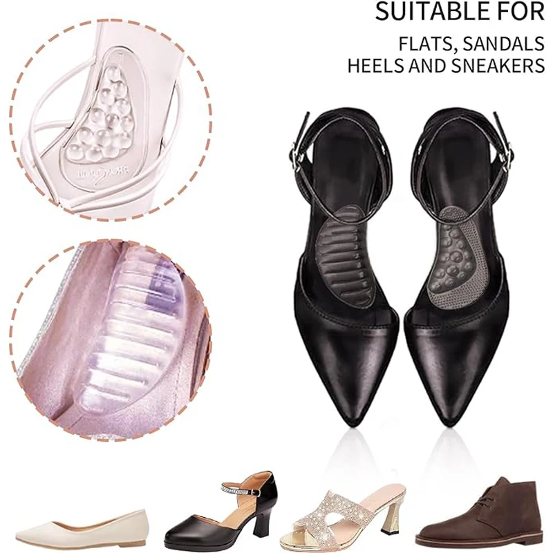 4-пара прозрачных стельок для поддержки свода стопы с плоскостопием - Фотография_4