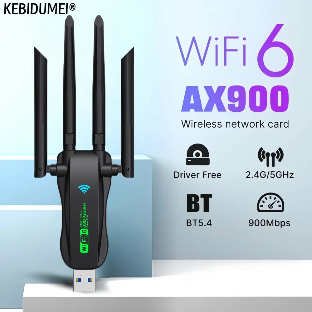 Wifi 6 ax900 4 антенны usb wifi bt 5