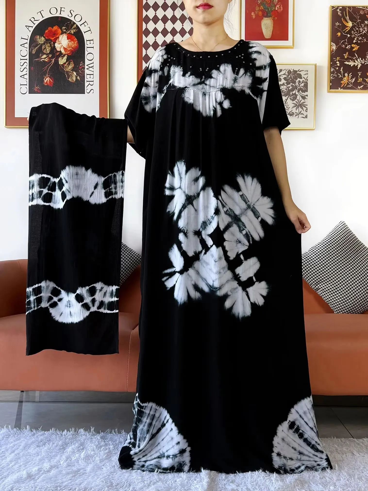 Последнее праздничное платье из хлопка с принтом - Фотография_4