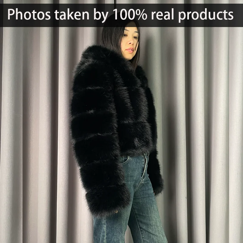 Зимняя теплая женская куртка из искусственного лисьего меха - Фотография_3