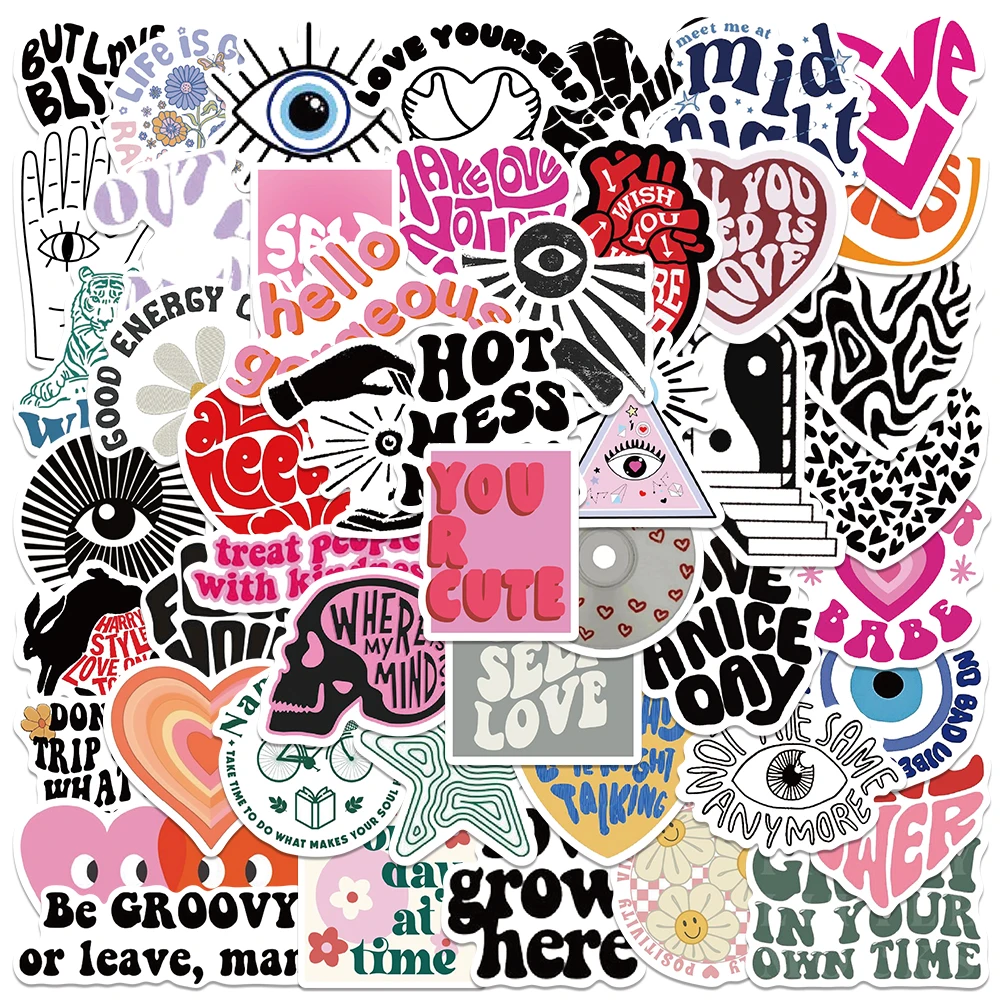 Вдохновляющие английские наклейки с сердечками любви - Фотография_2