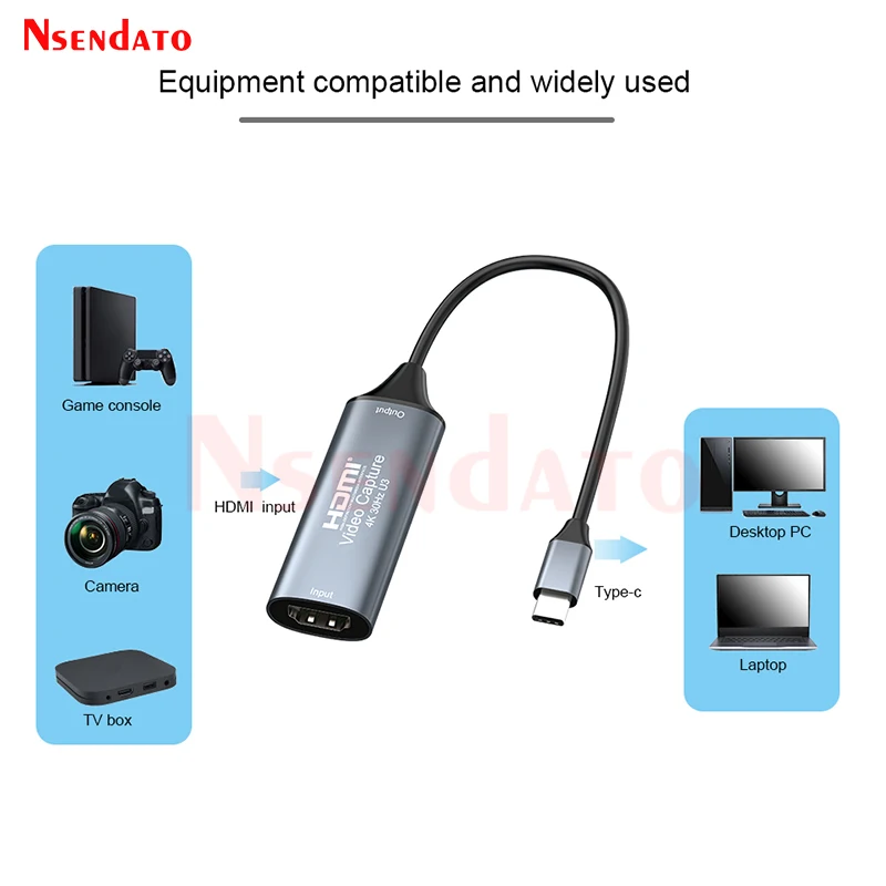 Usb c hdmi-карта видеозахвата 4k 1080p hdmi-type c 2 - Фотография_2