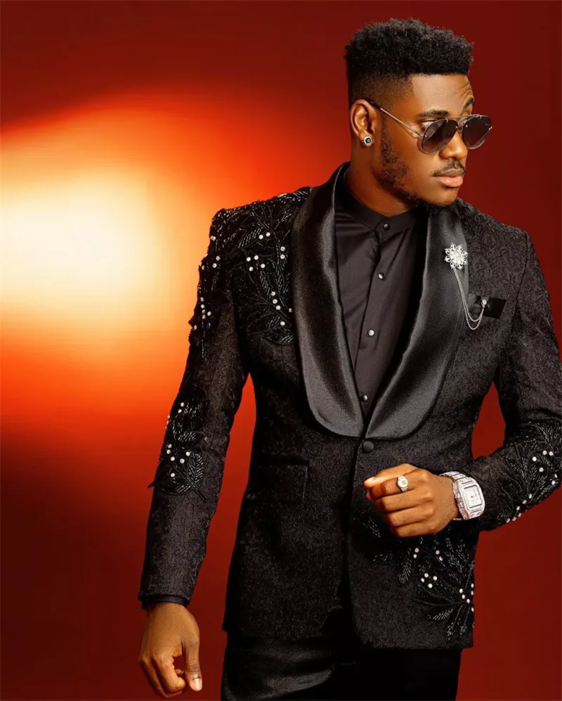 Мужской костюм с жаккардовыми кристаллами - Фотография_2