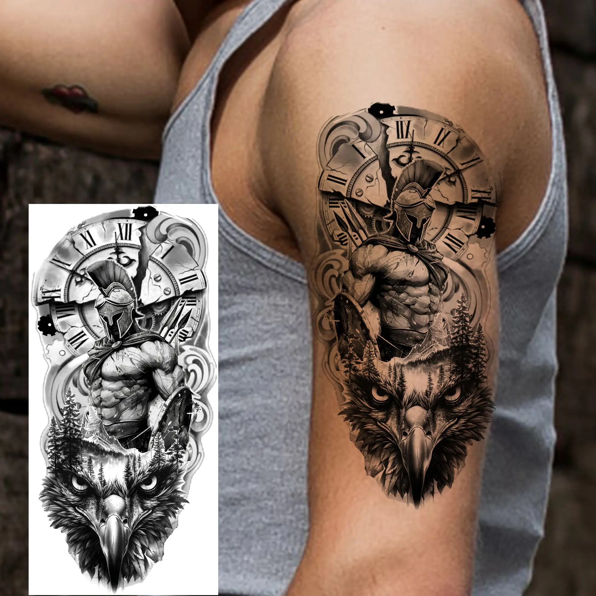 1 лист крутой воин-гладиатор временные - Фотография_3