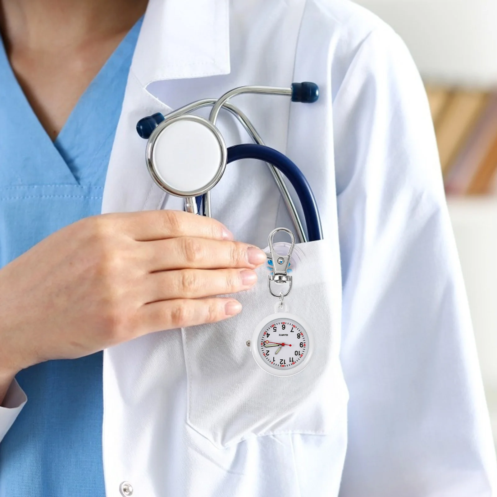 Часы для медсестры с клипсой на брелоке для доктора - Фотография_4