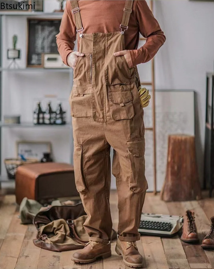 2026 мужские хлопковые брюки-карго свободного покроя в стиле ретро - Фотография_4