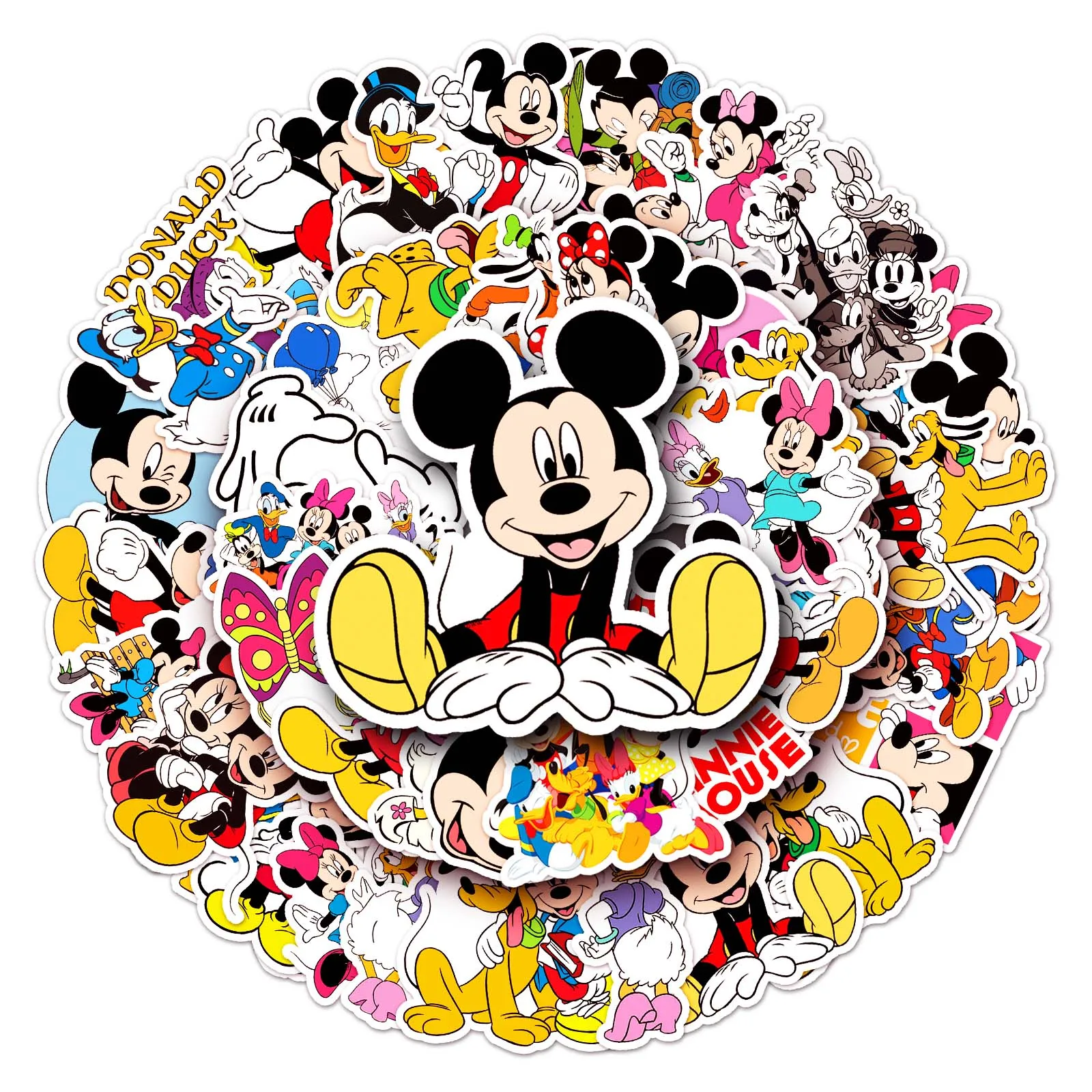 Miniso disney милые смешанные наклейки с микки маусом diy для телефонов
