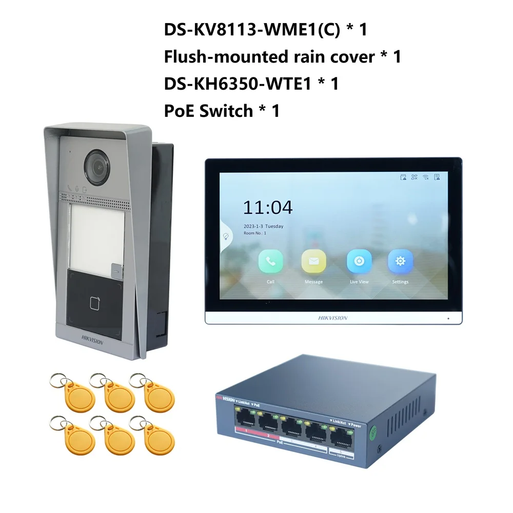 Оригинальный многоязычный комплект видеодомофона hikvision poe - Фотография_2