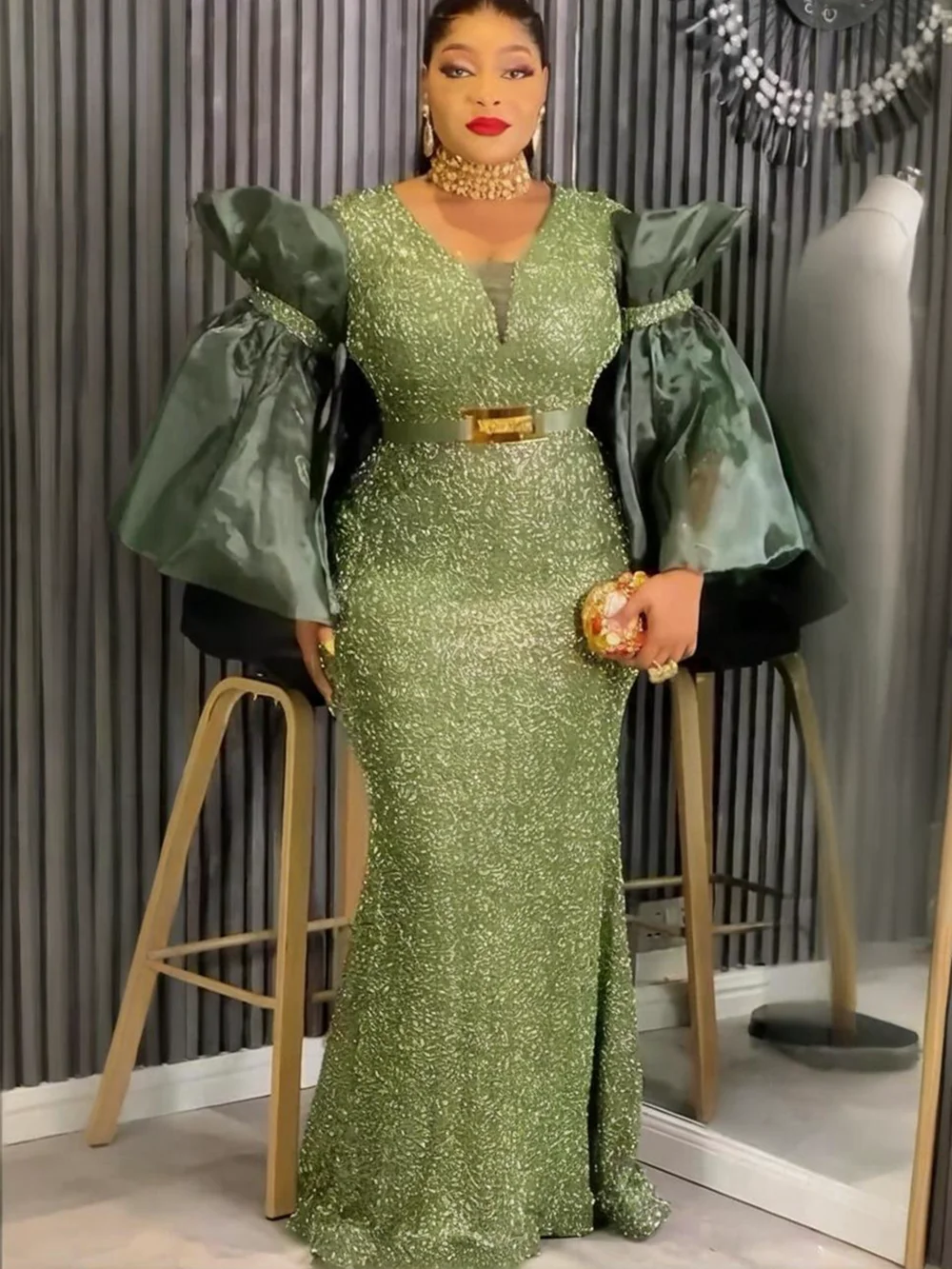 Африканские вечерние платья больших размеров для женщин - Фотография_2