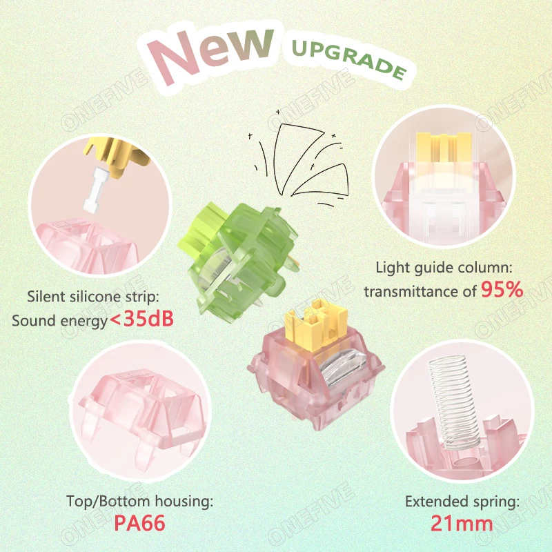 Переключатель outemu silent peach v3 lubed silent lemon v3 - Фотография_2