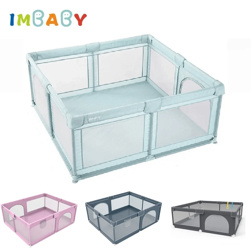Imbaby 180x200 детский манеж серый