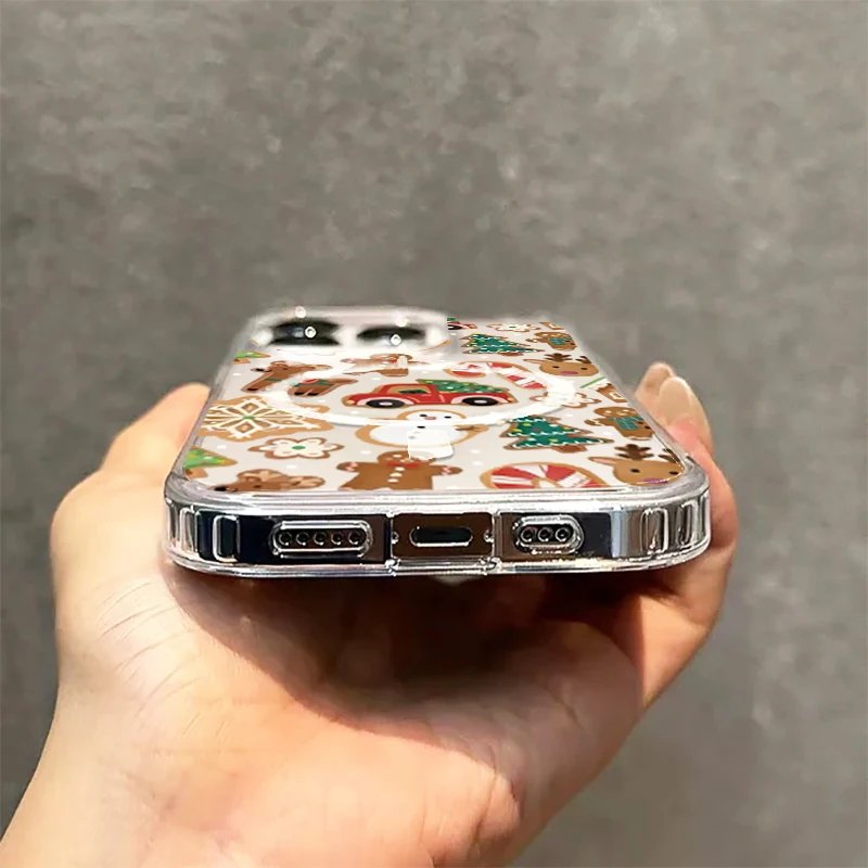 Прозрачный магнитный чехол cute snowman stick truck tree для iphone 17 - Фотография_5