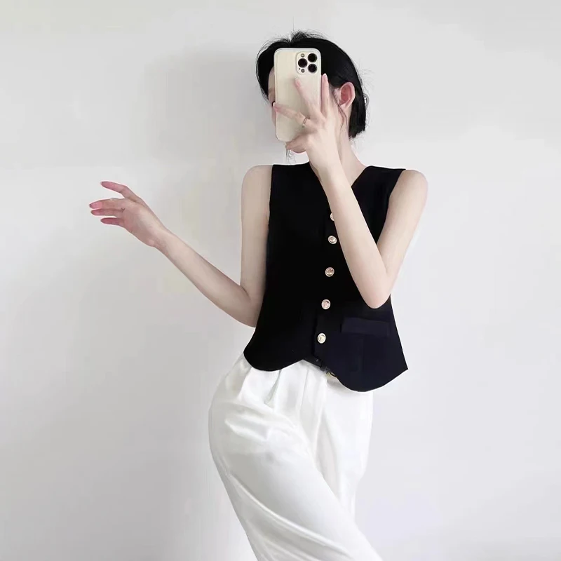 Французский винтажный жилет с v-образным вырезом