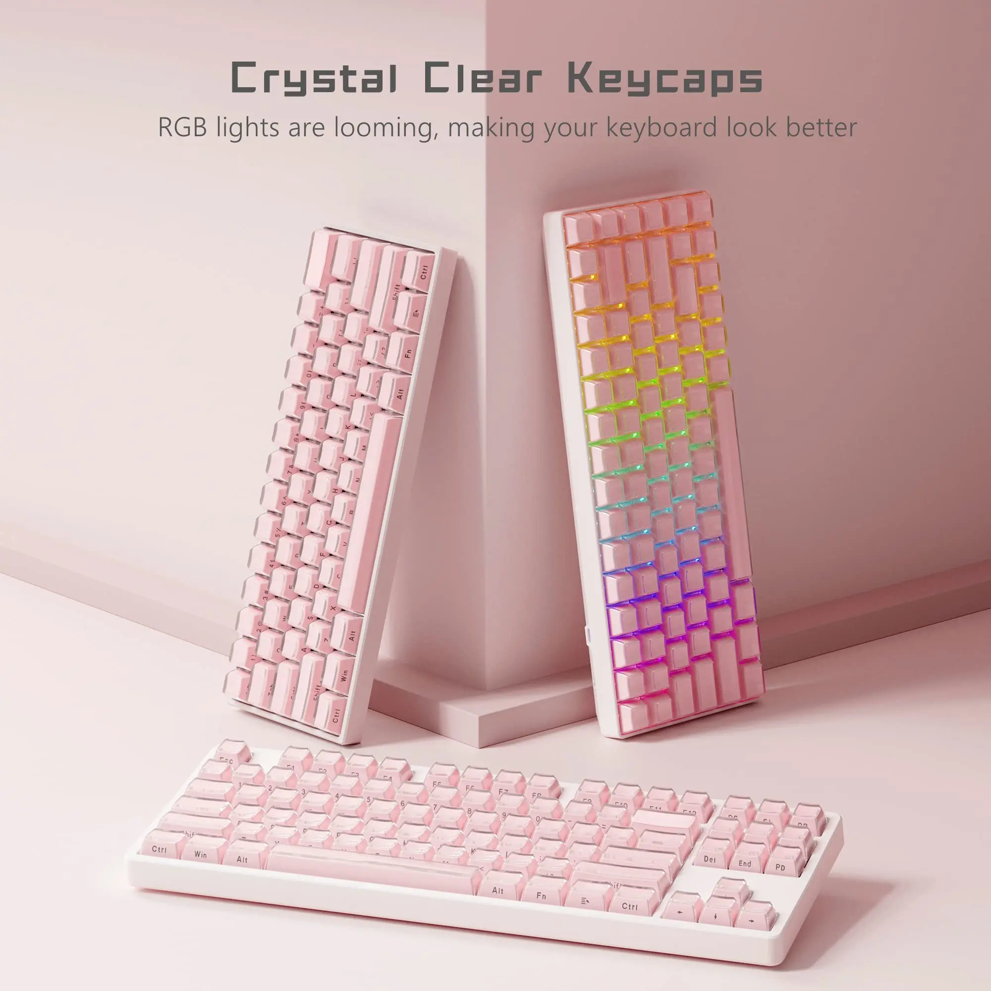 113 клавишных желейных круглых боковых колпачков ice crystal - Фотография_3