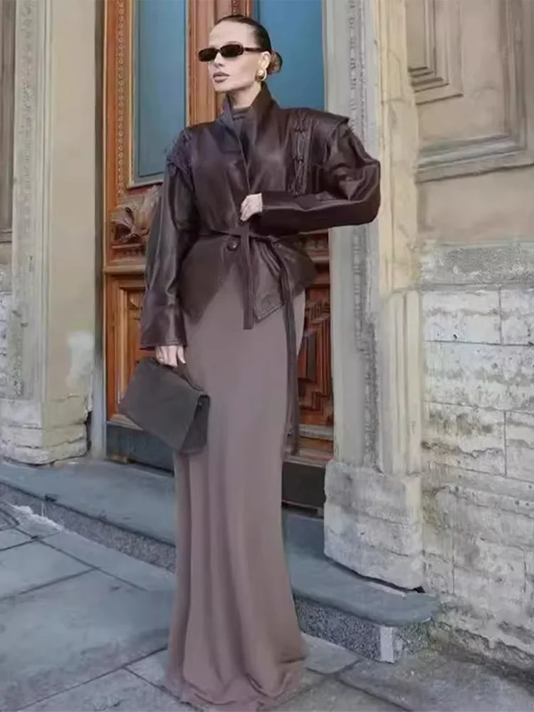 Винтажные байкерские куртки из искусственной кожи для женщин - Фотография_2
