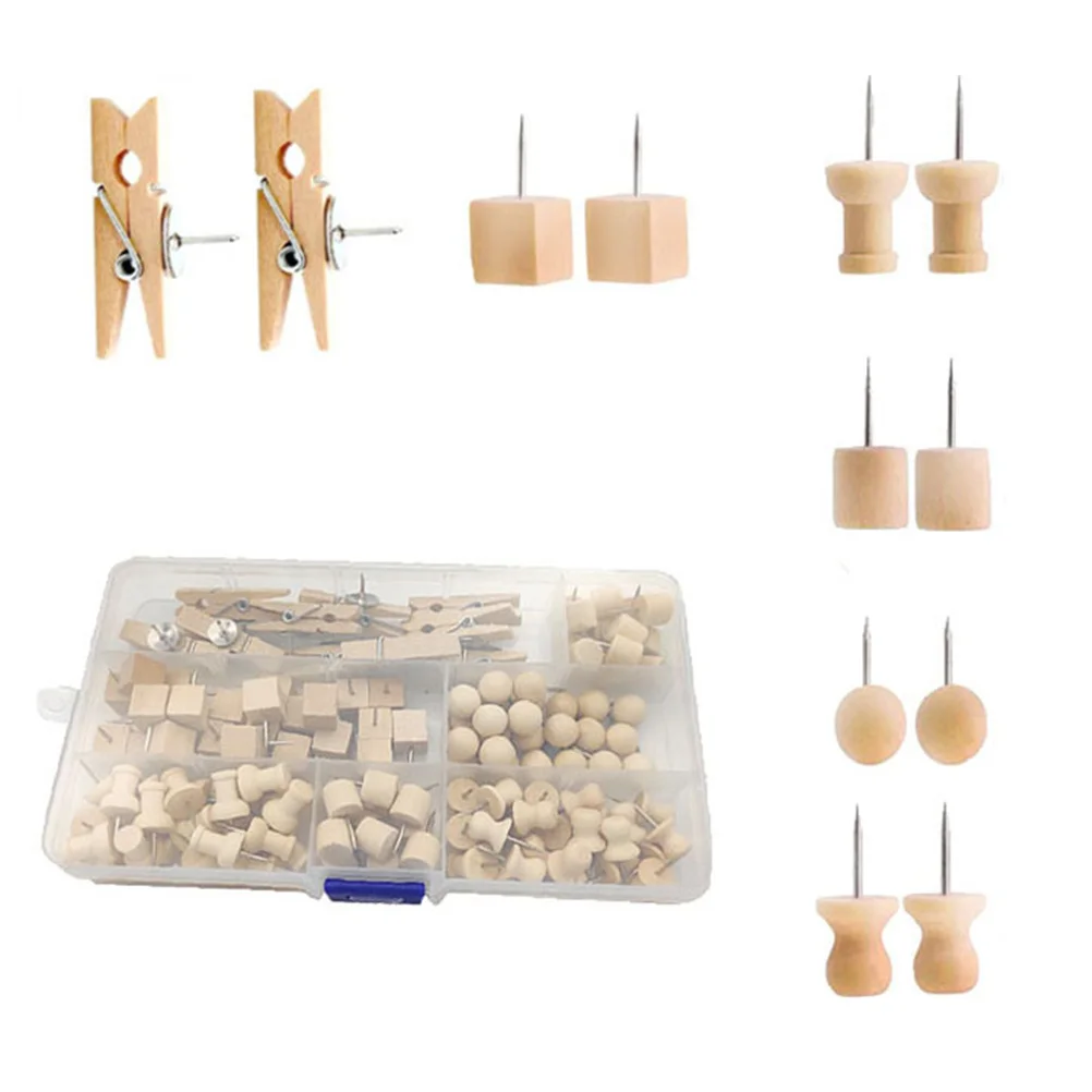 1 комплект, 1 комплект деревянных канцелярских кнопок - Фотография_2