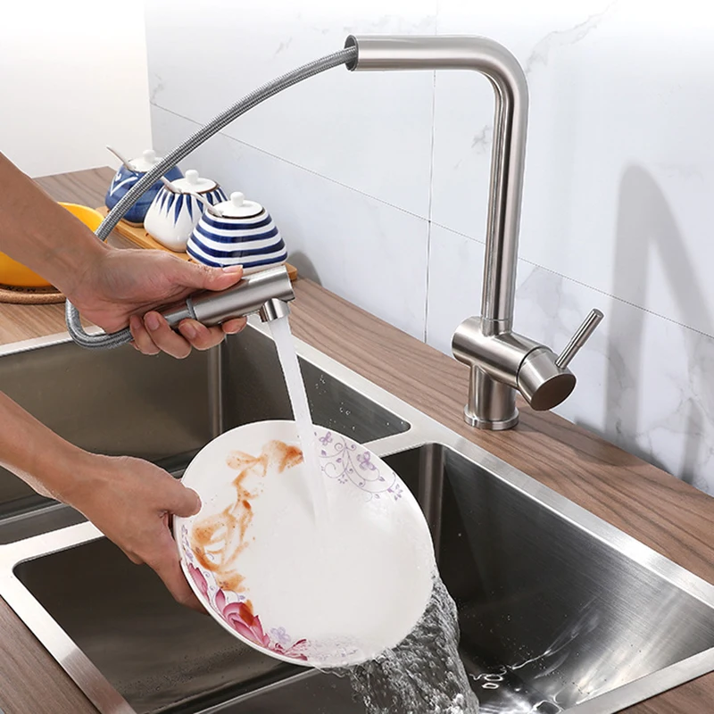 Матовый никель, кухонный смеситель - Фотография_4