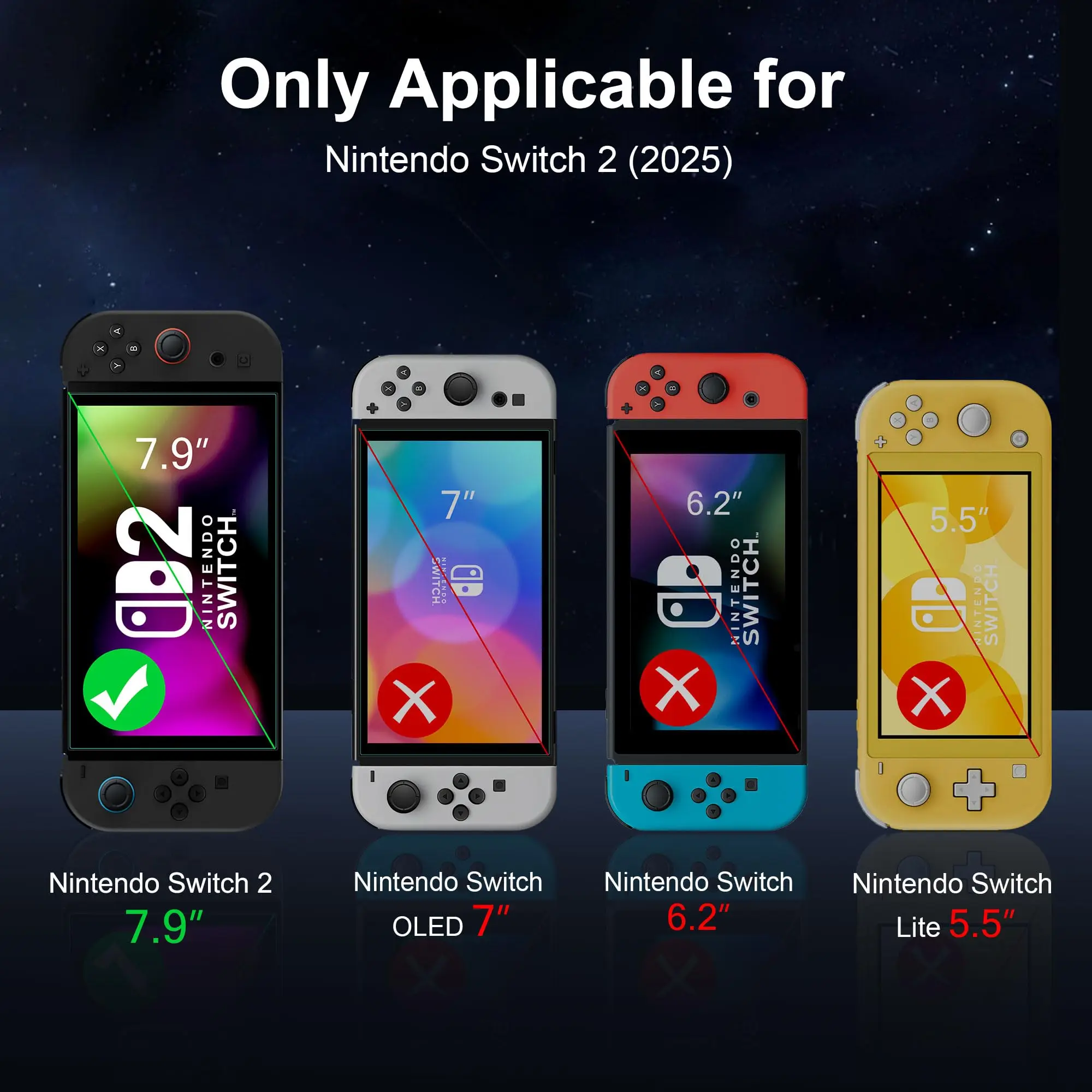 Защитное закаленное стекло для nintendo switch 2 2025 - Фотография_3