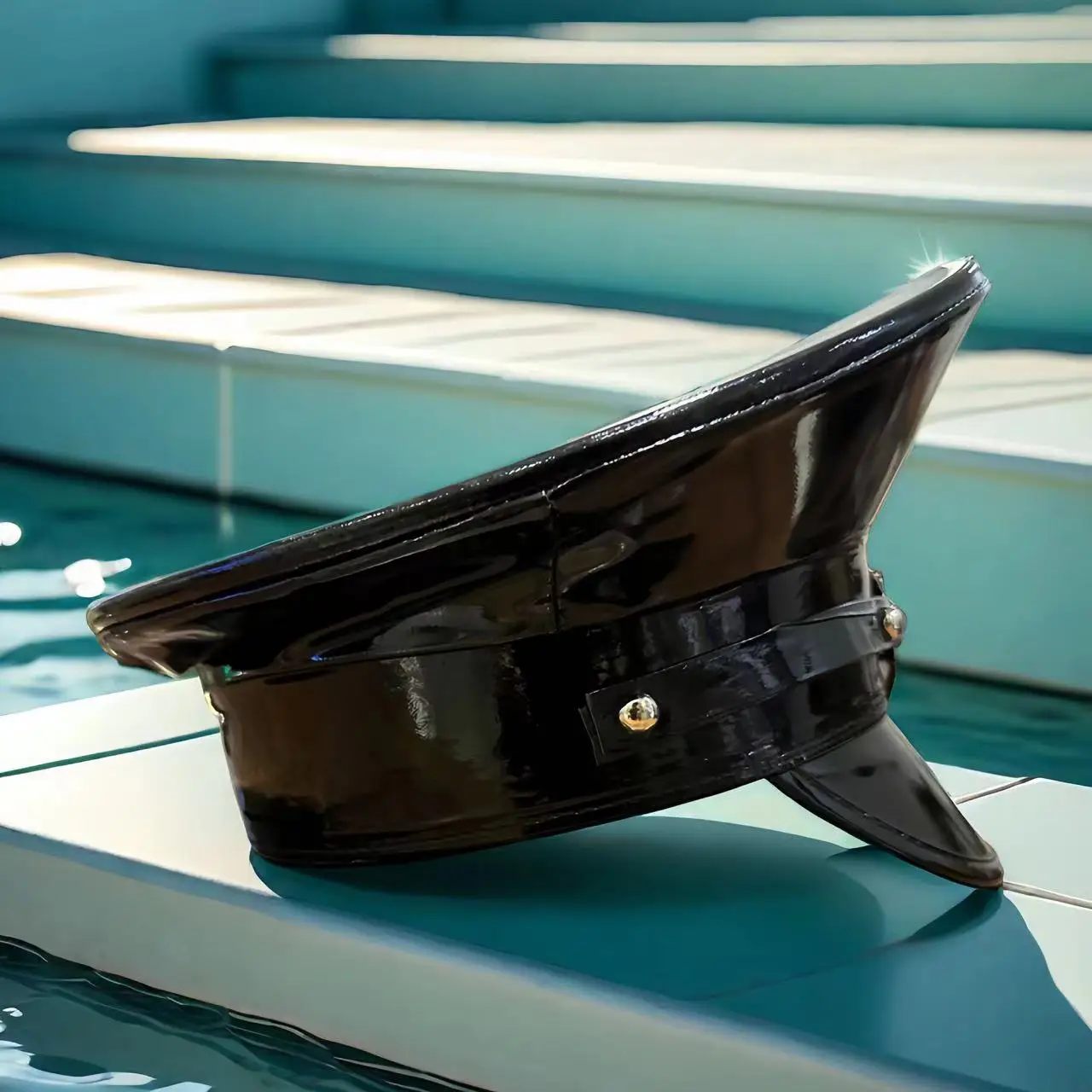 Черная кожаная шляпа капитана hongluan - Фотография_4