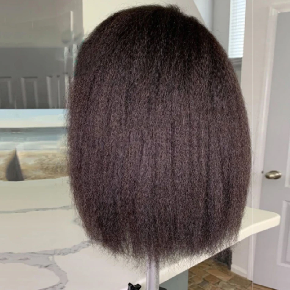 Kinky straight short bob 100% human - Фотография_5