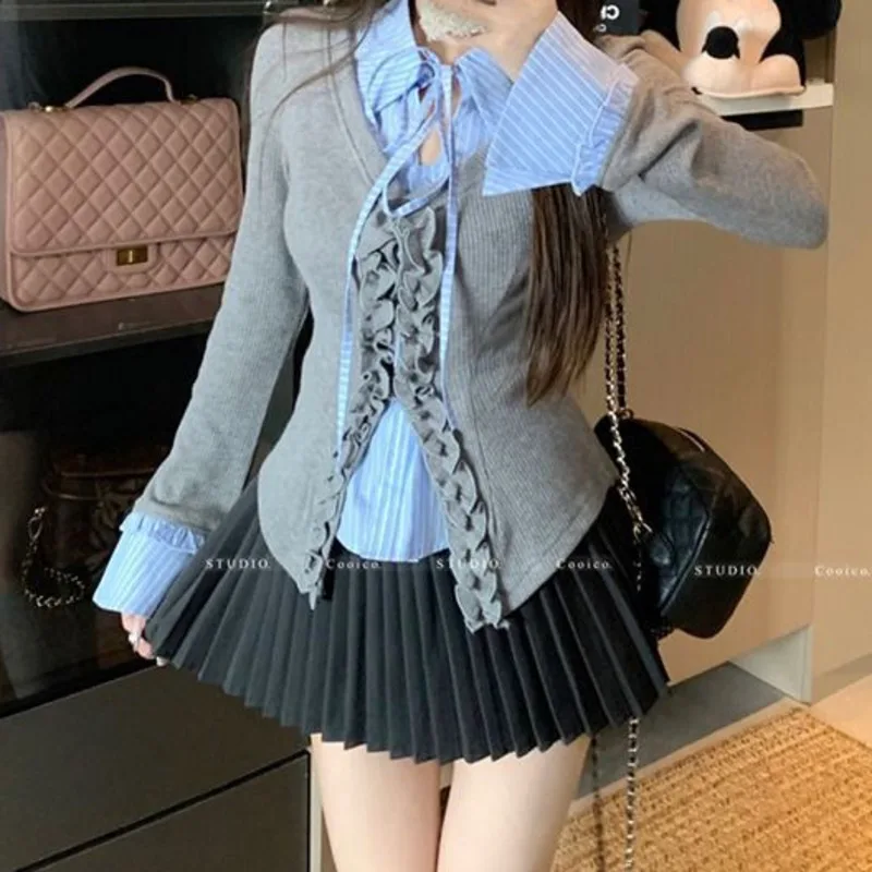 Топ из двух частей с искусственным кружевом и грибком - Фотография_3