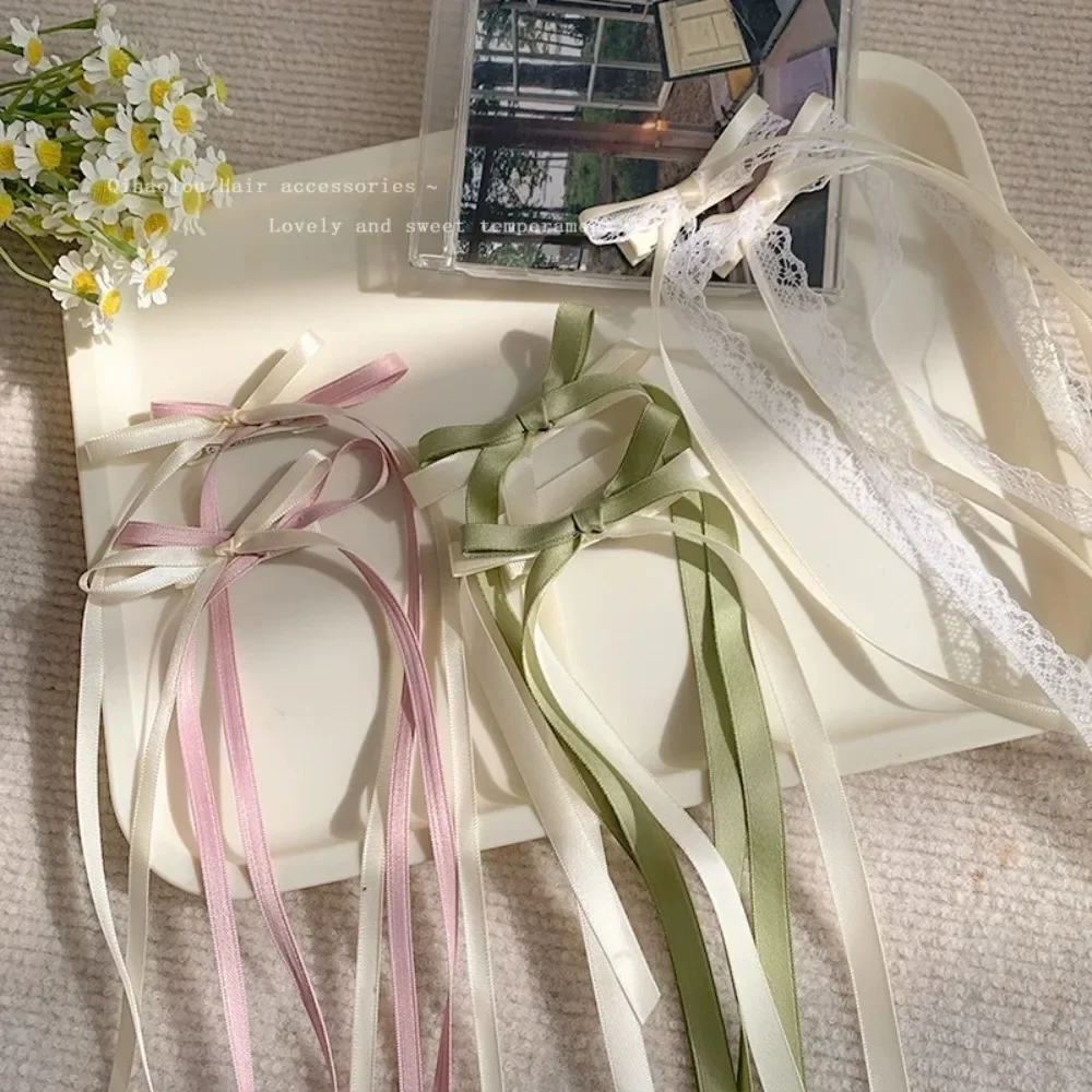 Кружевная кремовая белая лента с бантом - Фотография_4