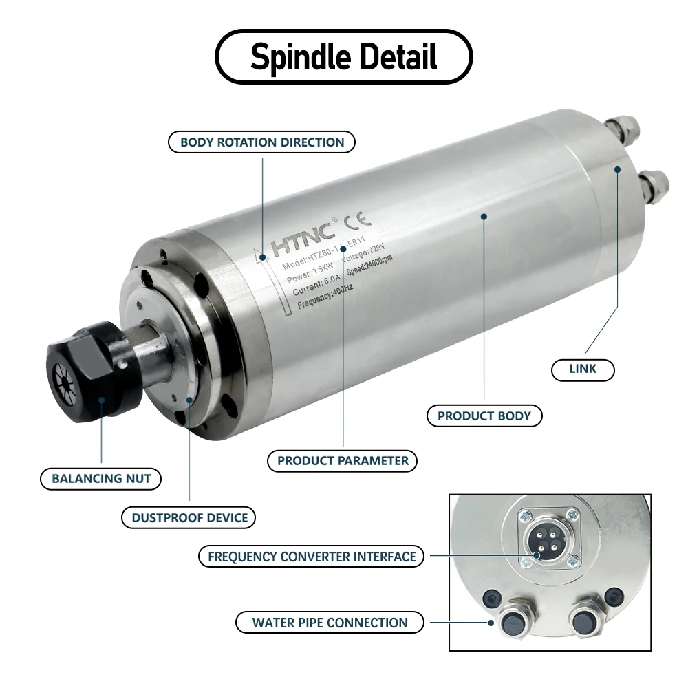Двигатель шпинделя с чпу 220 в er11 1 - Фотография_3