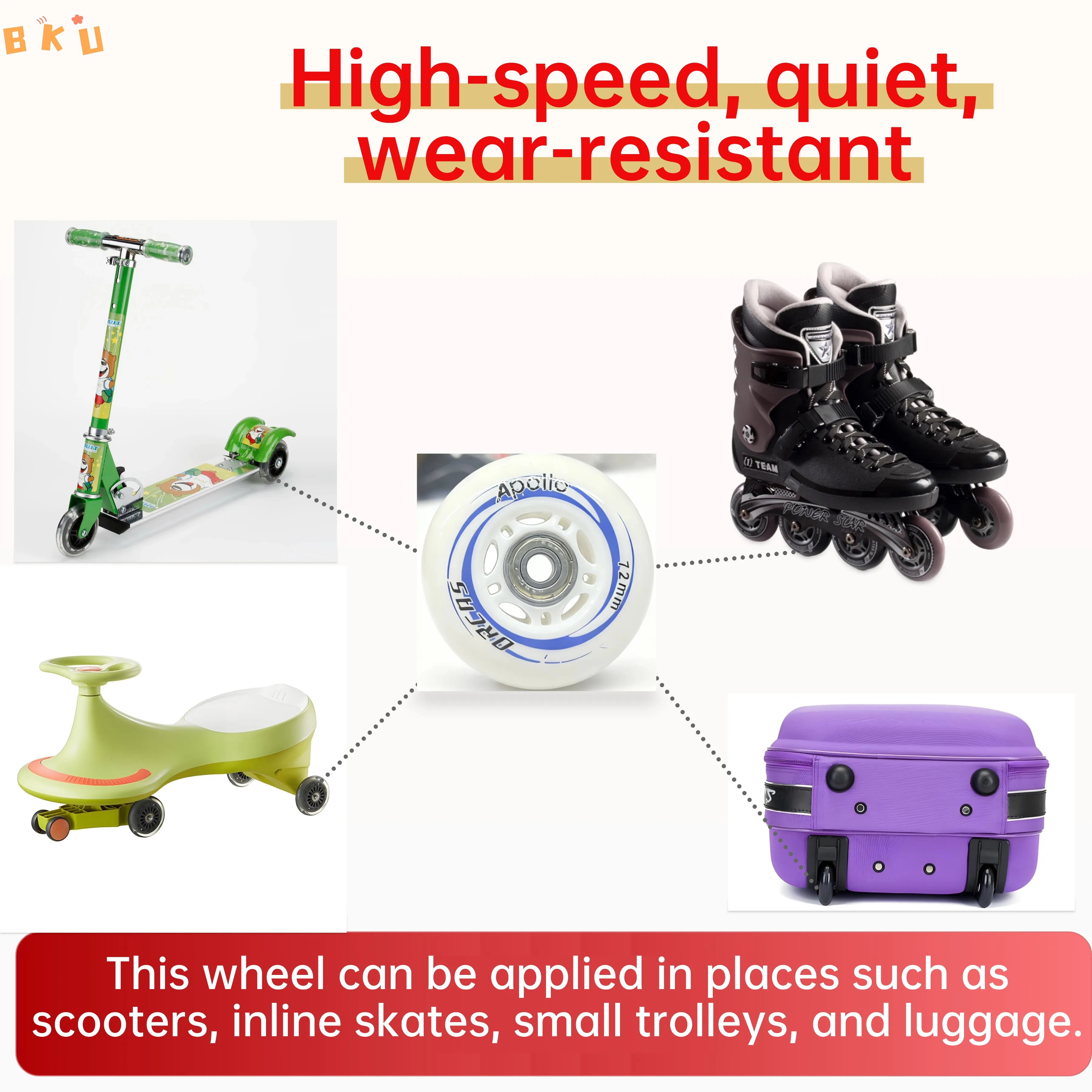 72 мм полиуретановые колеса - Фотография_5