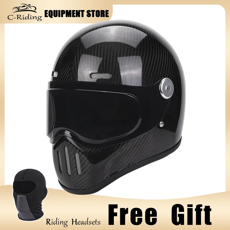 Мотоциклетный шлем из натурального углеродного волокна c-riding