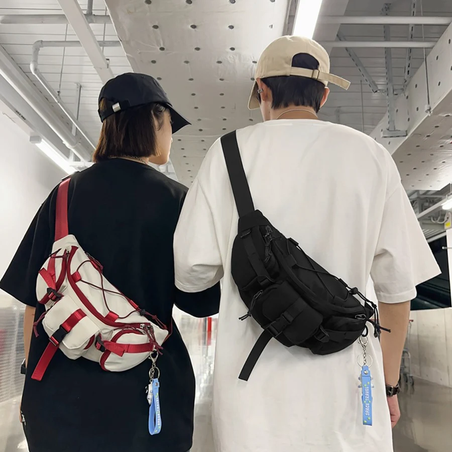 Унисекс, нейлоновая нагрудная сумка в стиле харадзюку - Фотография_4