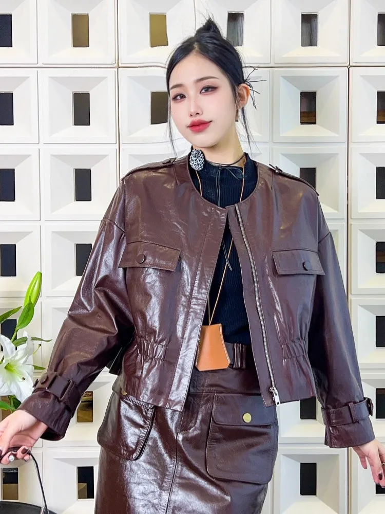 Модная женская куртка на молнии с круглым вырезом - Фотография_3