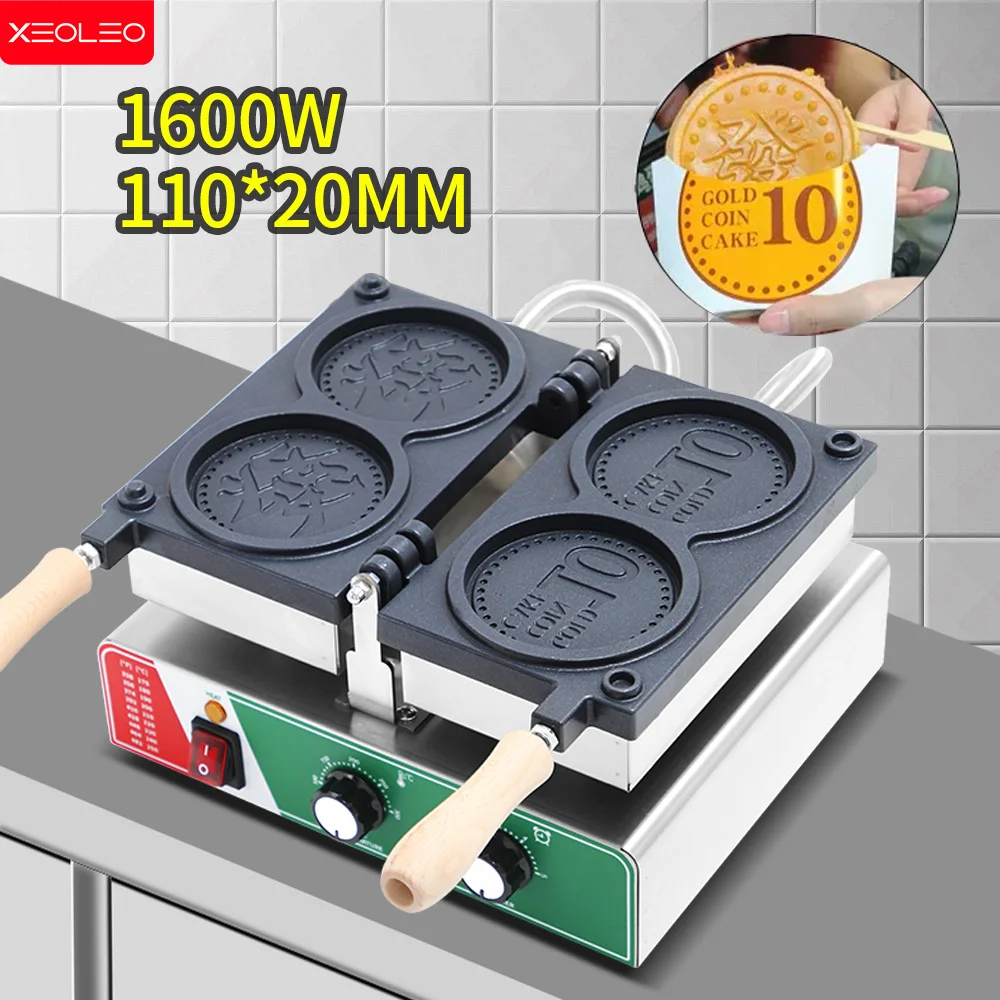 Вафельница xeoleo электрическая с золотыми монетами
