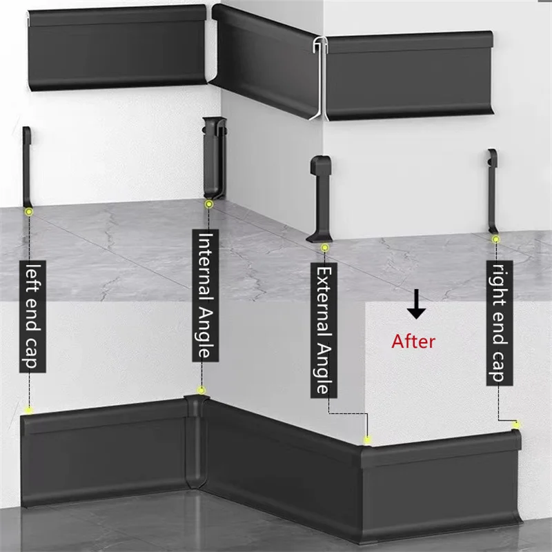 H8cm плинтус, светодиодный алюминиевый профиль - Фотография_5