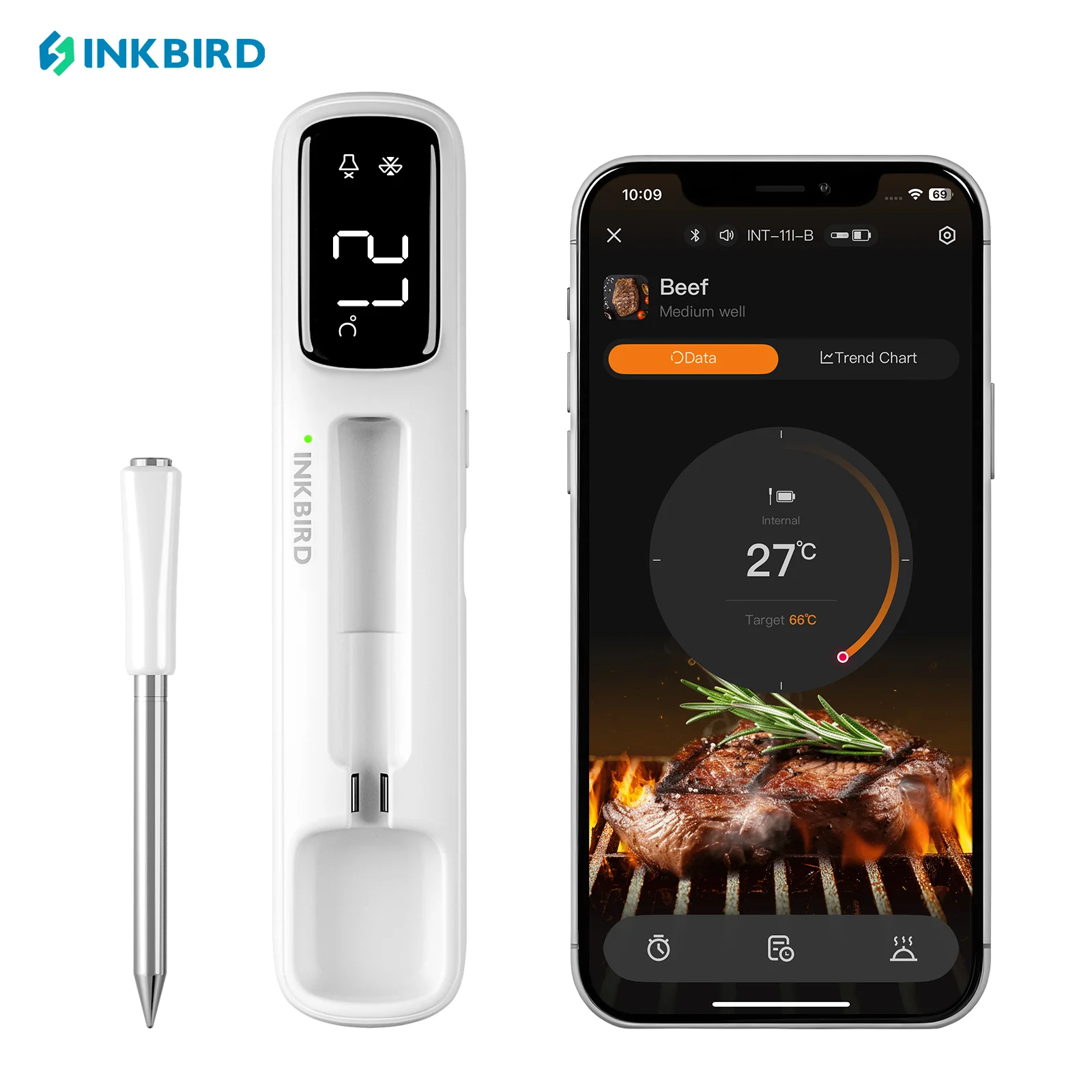 Inkbird int-11i-b мини-беспроводной термометр для мяса