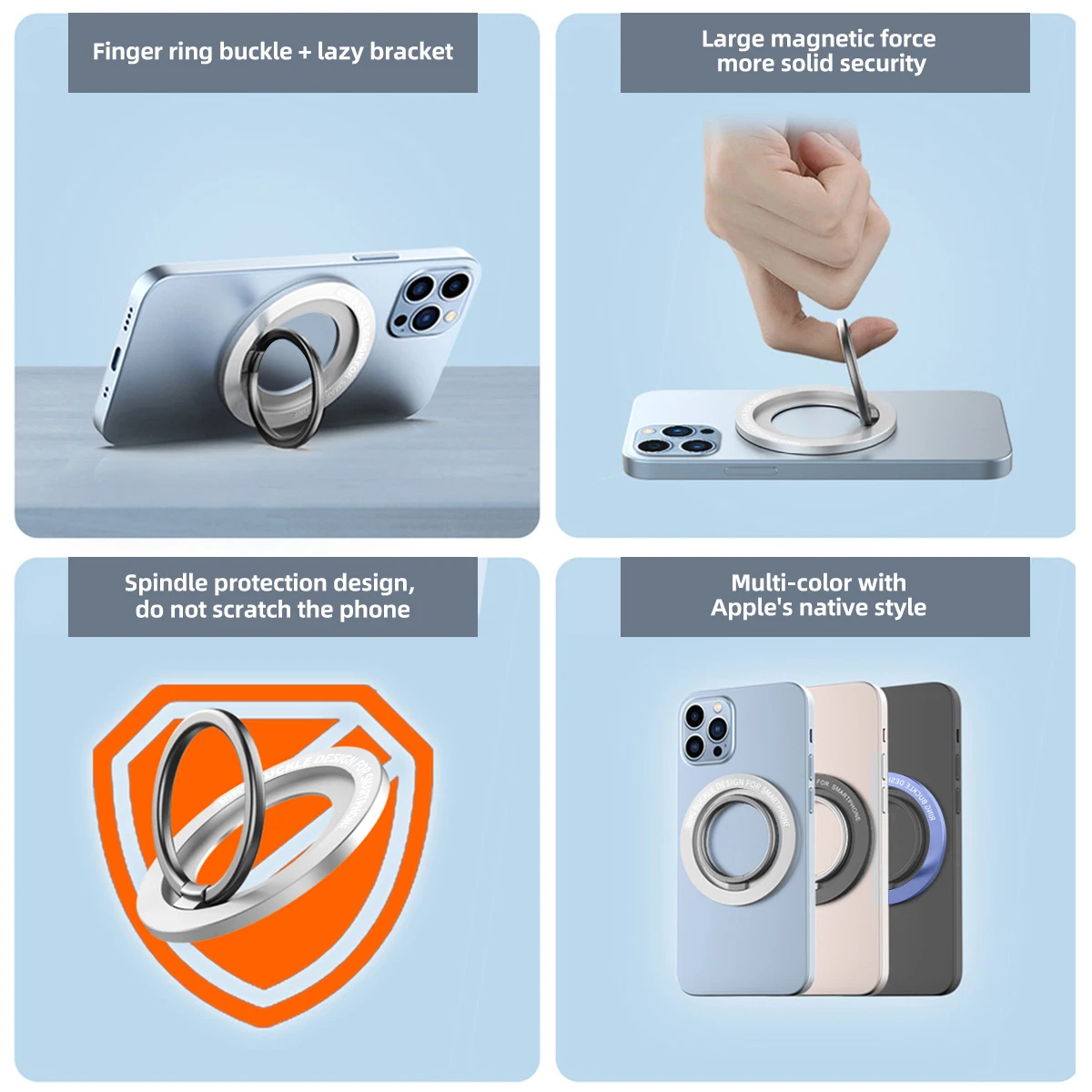 Магнитный кольцевой держатель anmone для сотового телефона - Фотография_5