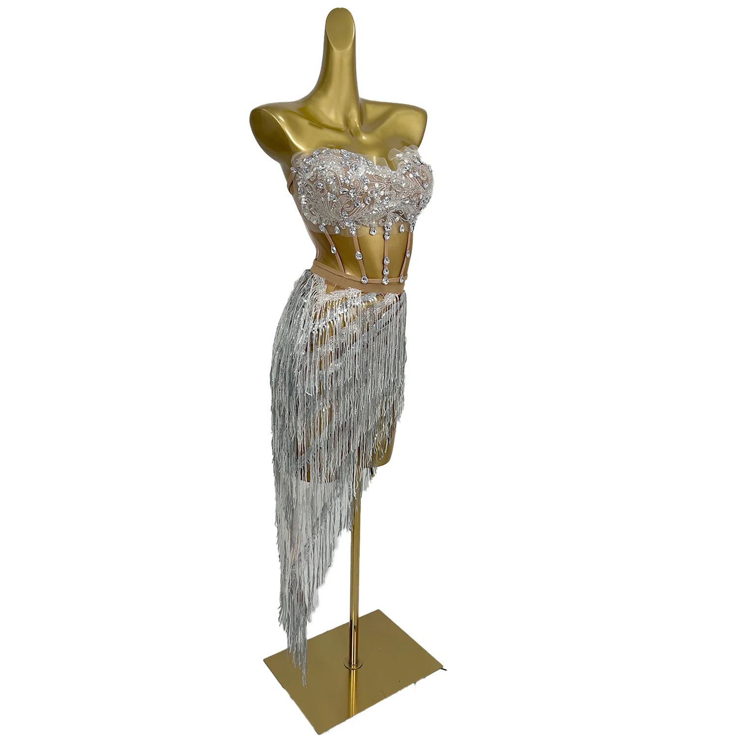 Короткие топы без бретелек со стразами и блестками - Фотография_2